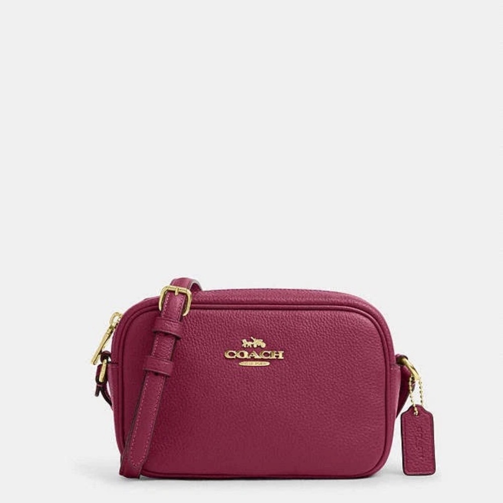Coach CQ875 Leather Mini Jamie Camera Bag Crossbody Handbag Pink w/dust bag